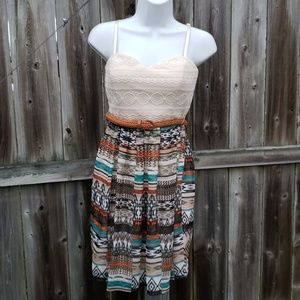 Aztec Print Dress with Belt by Maurices